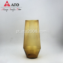 Vaso de vidro de decoração âmbar vaso de vidro colorido